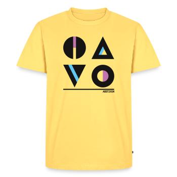 Conception géométrique abstraite - Mode élégante - T-shirt Premium bio Homme - jaune pastel - Devant - AI Model Male 185 dark (185cm)