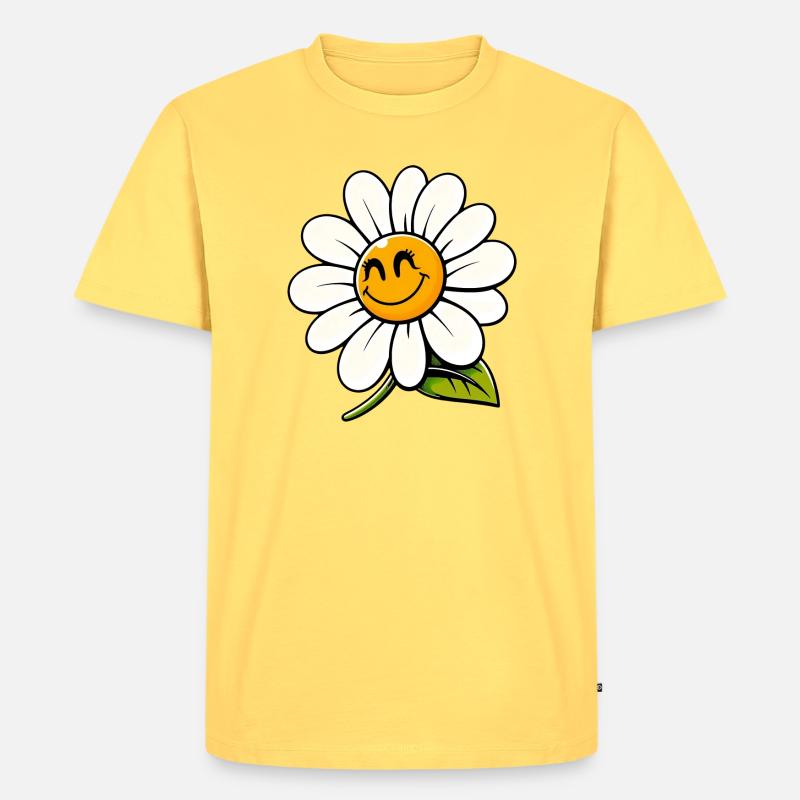Gänseblümchen - Männer Premium Bio T-Shirt - Pastellgelb