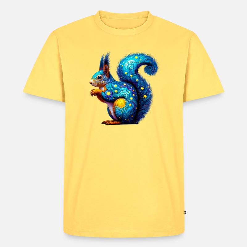 Eichhörnchen - Männer Premium Bio T-Shirt - Pastellgelb