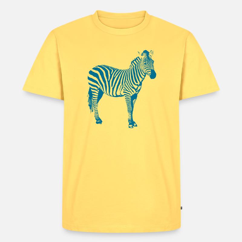 Zebra - Männer Premium Bio T-Shirt - Pastellgelb