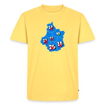 Région centre - T-shirt Premium bio Homme - jaune pastel - Devant - AI Model Male 185 dark (185cm)