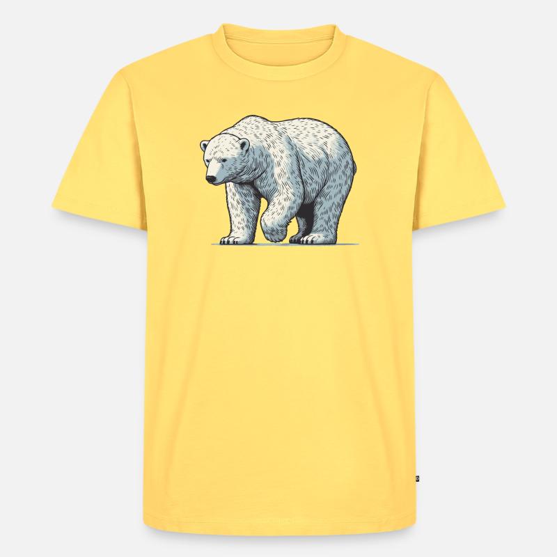 Eisbär - Männer Premium Bio T-Shirt - Pastellgelb