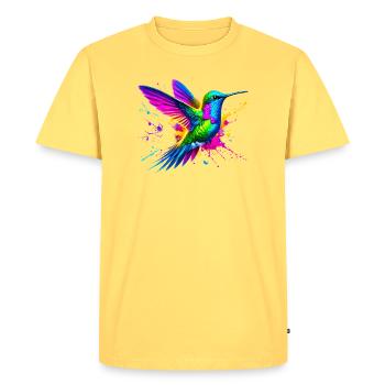 Colibri - T-shirt Premium bio Homme - jaune pastel - Devant - AI Model Male 185 dark (185cm)