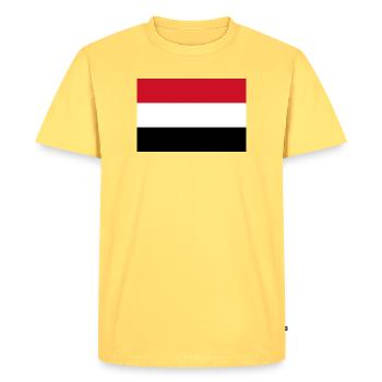 Yemen - Men's Premium Organic T-Shirt - sky yellow - Front - AI Model Male 185 dark (185cm)