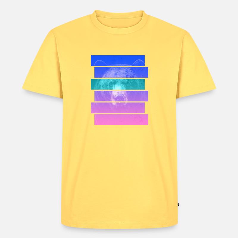 Bär - Männer Premium Bio T-Shirt - Pastellgelb