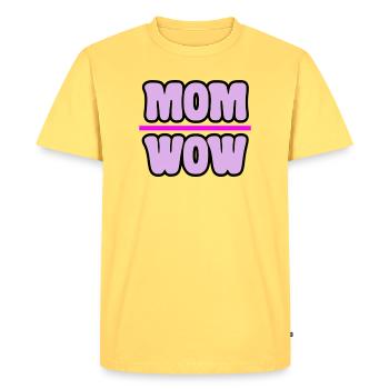 mom - Men's Premium Organic T-Shirt - sky yellow - Front - AI Model Male 185 dark (185cm)