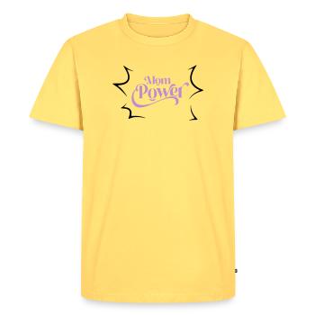 Mom power - T-shirt Premium bio Homme - jaune pastel - Devant - AI Model Male 185 dark (185cm)