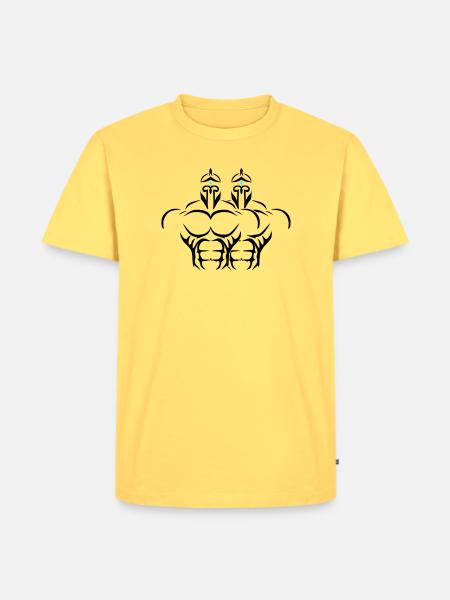 Alpha Twins Deluxe - Männer Premium Bio T-Shirt - Pastellgelb