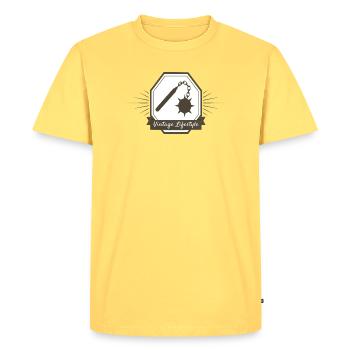 Vintage lifestyle - Men's Premium Organic T-Shirt - sky yellow - Front - AI Model Male 185 dark (185cm)