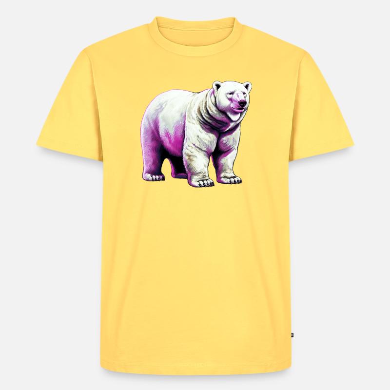 Weißer Eisbär - Männer Premium Bio T-Shirt - Pastellgelb