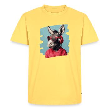 Donkey - Men's Premium Organic T-Shirt - sky yellow - Front - AI Model Male 185 dark (185cm)