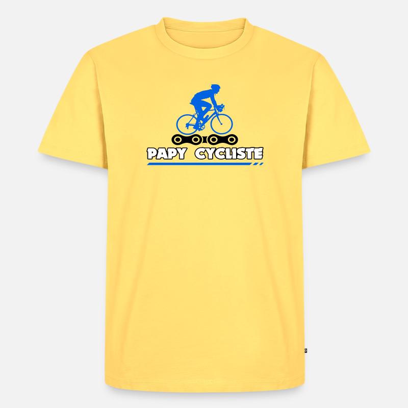 Opa Radfahrer - Männer Premium Bio T-Shirt - Pastellgelb