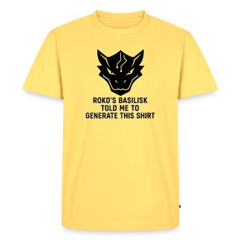 Généré par le Basilic - T-shirt Premium bio Homme - jaune pastel - Devant - AI Model Male 185 dark (185cm)