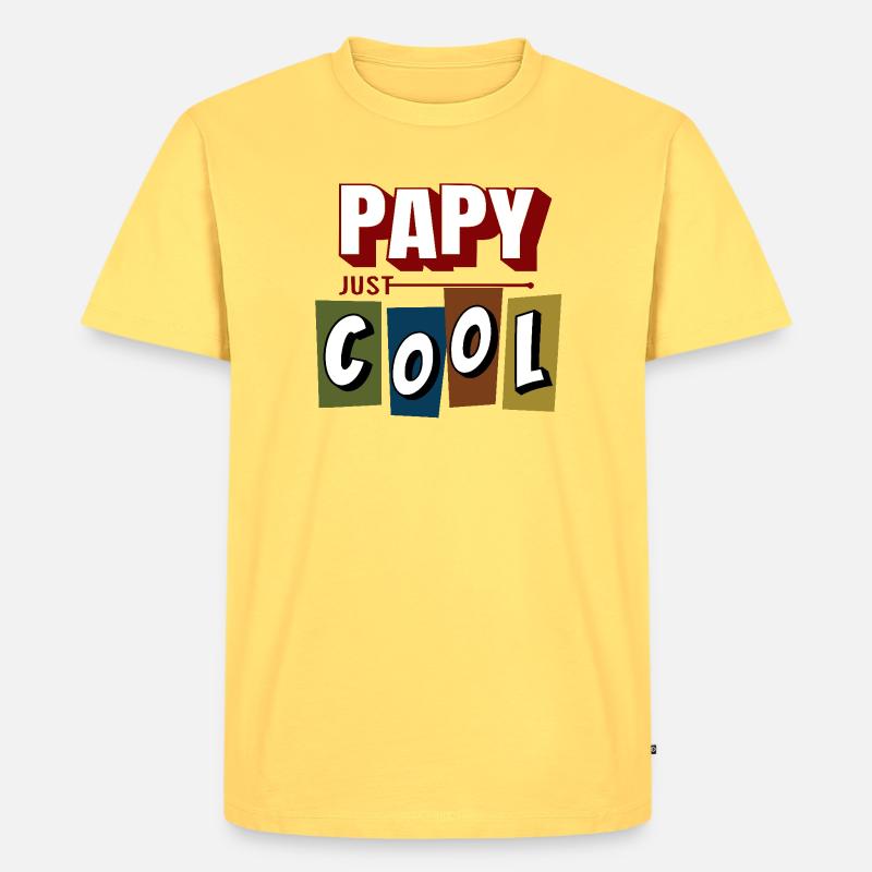 Cooler Opa - Männer Premium Bio T-Shirt - Pastellgelb