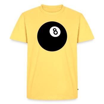 Huit noir - T-shirt Premium bio Homme - jaune pastel - Devant - AI Model Male 185 dark (185cm)