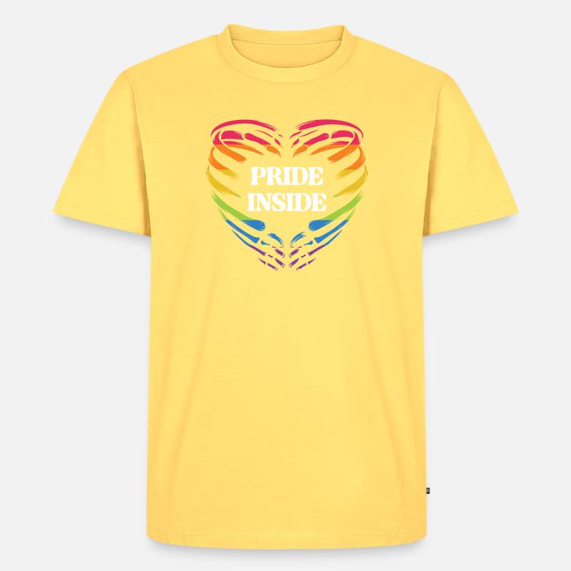 LGBT Pride Monat - Pride Inside - Männer Premium Bio T-Shirt - Pastellgelb