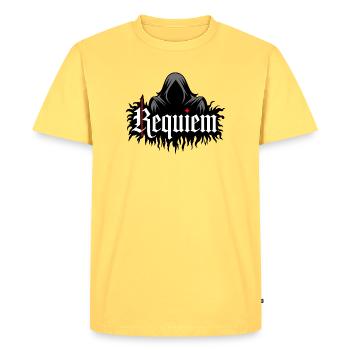 Requiem - T-shirt Premium bio Homme - jaune pastel - Devant - AI Model Male 185 dark (185cm)