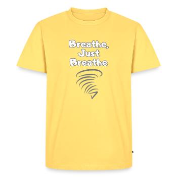 BREATH Self-Care – Déclaration d’amour de soi - T-shirt Premium bio Homme - jaune pastel - Devant - AI Model Male 185 dark (185cm)