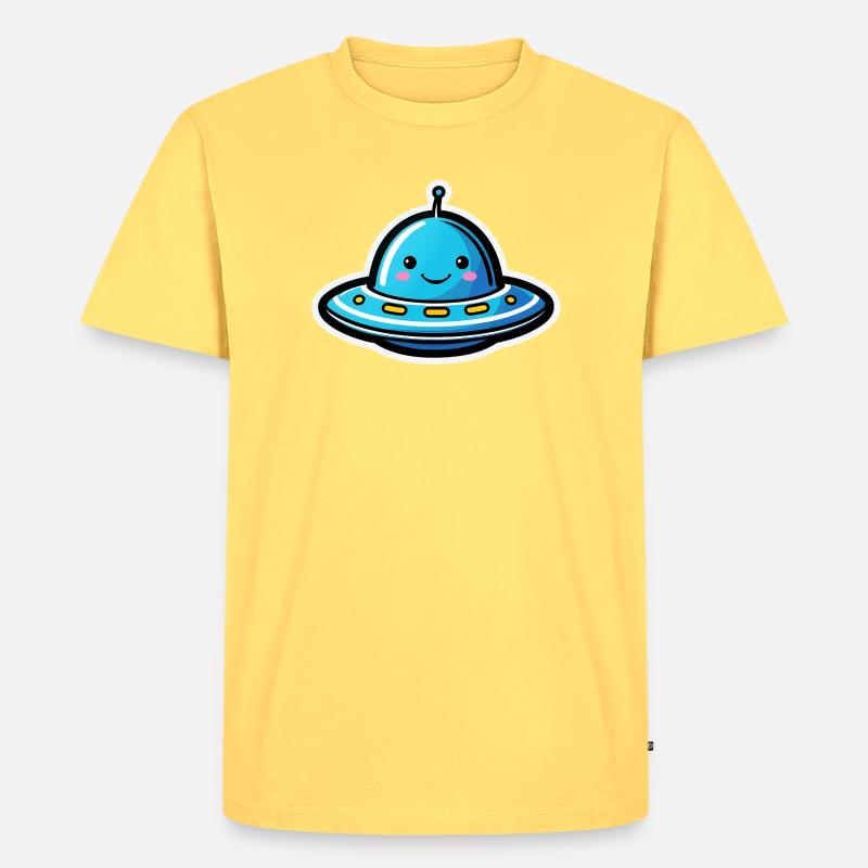 UFO - Männer Premium Bio T-Shirt - Pastellgelb