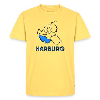Harburg, un quartier de Hambourg - T-shirt Premium bio Homme - jaune pastel - Devant - AI Model Male 185 dark (185cm)