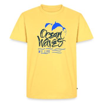 Ocean Dolphins - Men's Premium Organic T-Shirt - sky yellow - Front - AI Model Male 185 dark (185cm)