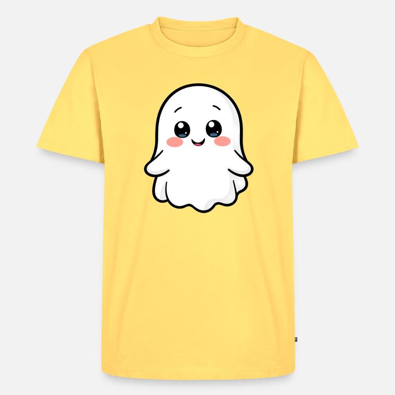 Gespenst Geist - Männer Premium Bio T-Shirt - Pastellgelb