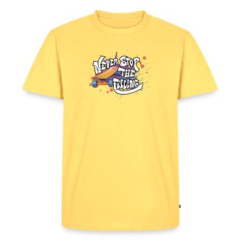 Skateboard Graffiti Motivation Design - Men's Premium Organic T-Shirt - sky yellow - Front - AI Model Male 185 dark (185cm)