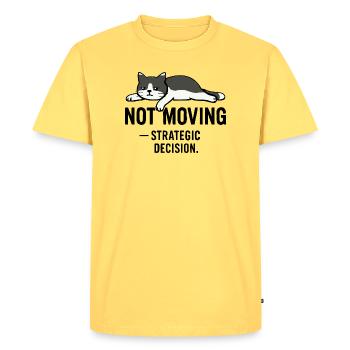 T-shirt Lazy cat – Not moving - T-shirt Premium bio Homme - jaune pastel - Devant - AI Model Male 185 dark (185cm)