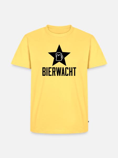 Bierkrug Linienkunst - Männer Premium Bio T-Shirt - Pastellgelb
