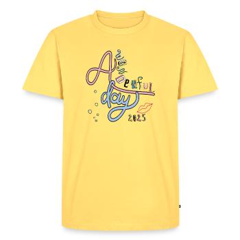 Wonderful Day 2025 - Men's Premium Organic T-Shirt - sky yellow - Front - AI Model Male 185 dark (185cm)