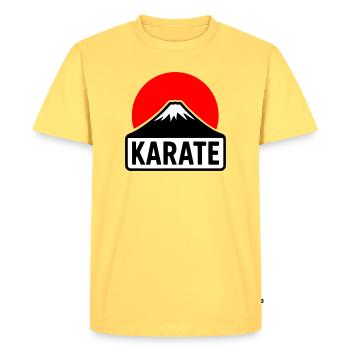 Fuji-San - T-shirt Premium bio Homme - jaune pastel - Devant - AI Model Male 185 dark (185cm)