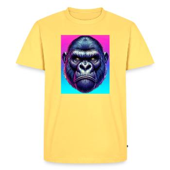gorilla - Men's Premium Organic T-Shirt - sky yellow - Front - AI Model Male 185 dark (185cm)