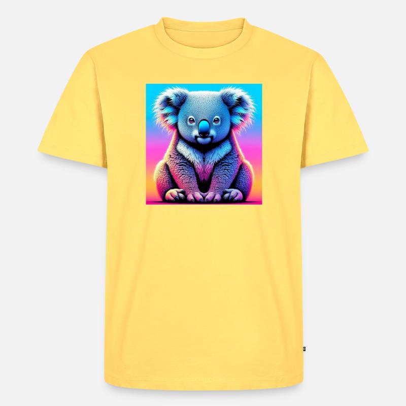 Koala - Männer Premium Bio T-Shirt - Pastellgelb