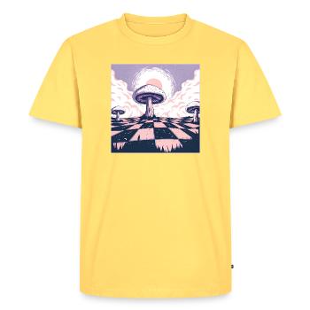Dreamscape Champignon Pays des merveilles - T-shirt Premium bio Homme - jaune pastel - Devant - AI Model Male 185 dark (185cm)