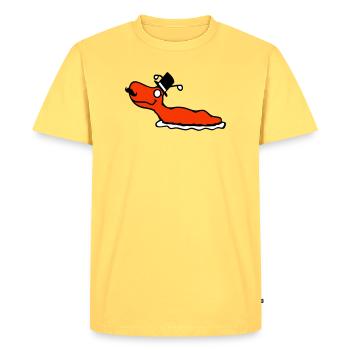 Mr Snail Sir Cylinder Monocle Rich Wealthy - Men's Premium Organic T-Shirt - sky yellow - Front - AI Model Male 185 dark (185cm)