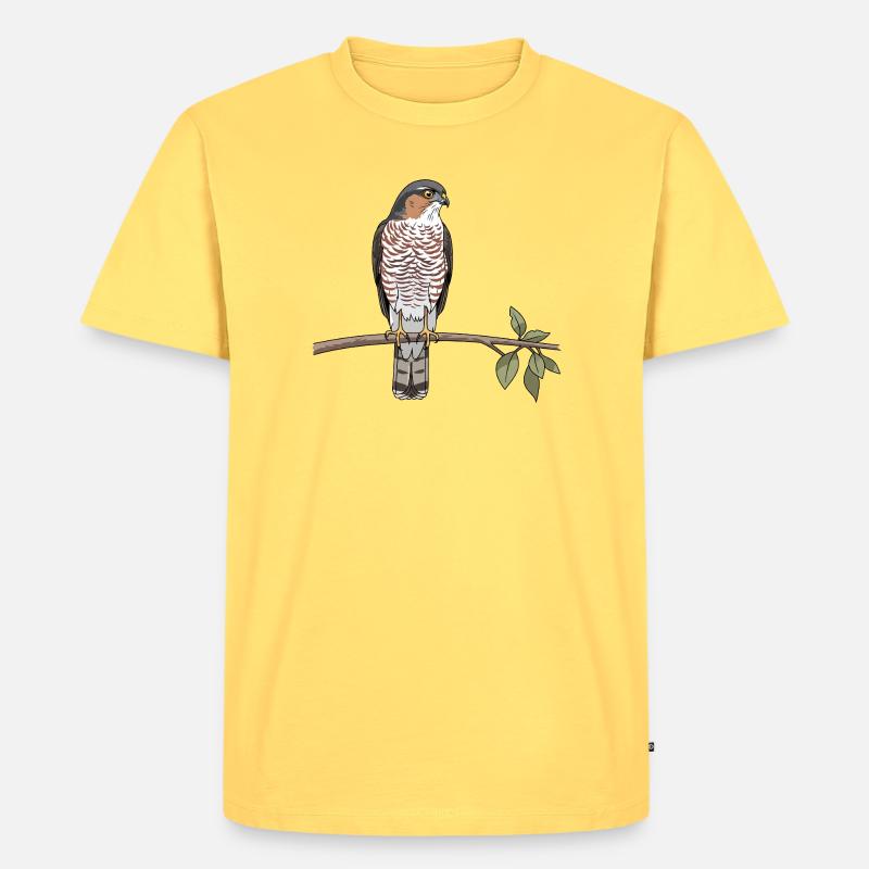 Sperber Greifvogel - Männer Premium Bio T-Shirt - Pastellgelb