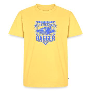 Conducteur d’excavatrice Dictons Opérateur d’équipement de construction Construction de bâtiments - T-shirt Premium bio Homme - jaune pastel - Devant - AI Model Male 185 dark (185cm)