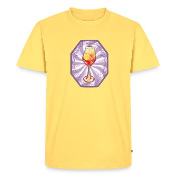 Summer Cocktail Illustration - Men's Premium Organic T-Shirt - sky yellow - Front - AI Model Male 185 dark (185cm)