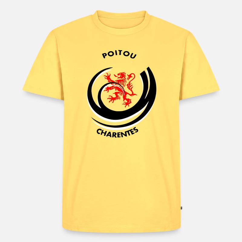 Emblem Poitou Charentes - Männer Premium Bio T-Shirt - Pastellgelb