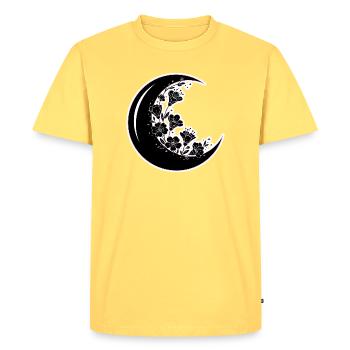 Illustration florale de la phase de lune - T-shirt Premium bio Homme - jaune pastel - Devant - AI Model Male 185 dark (185cm)