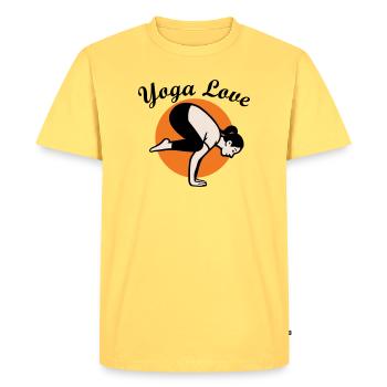 Yoga - T-shirt Premium bio Homme - jaune pastel - Devant - AI Model Male 185 dark (185cm)