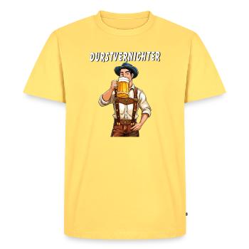 MAN Beer - Men's Premium Organic T-Shirt - sky yellow - Front - AI Model Male 185 dark (185cm)