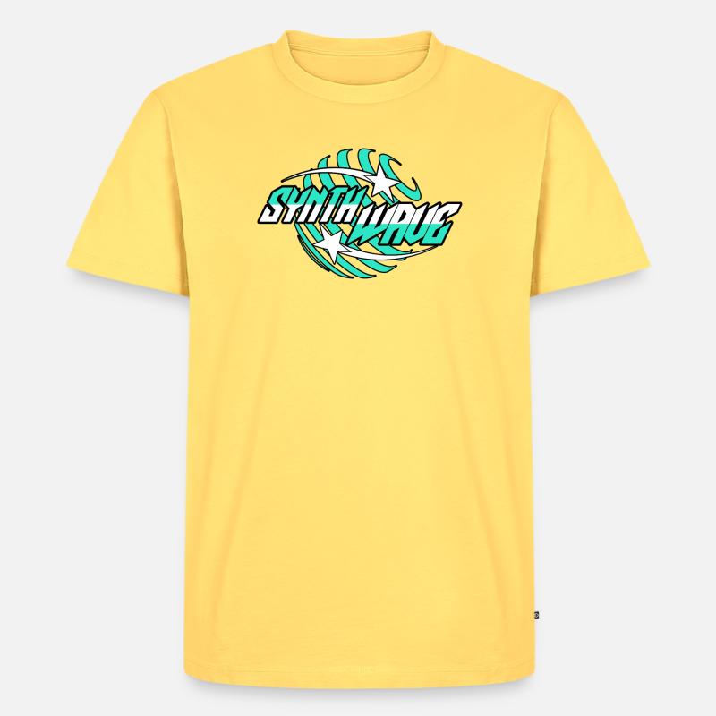 Synth Wave Synthesizer - Men's Premium Organic T-Shirt - sky yellow