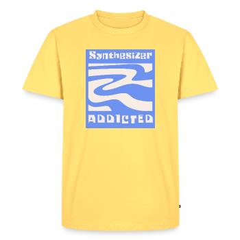 Synthétiseur accro Synthé Modulaire - T-shirt Premium bio Homme - jaune pastel - Devant - AI Model Male 185 dark (185cm)