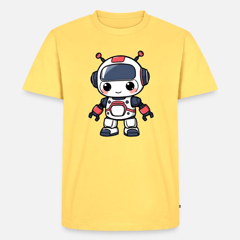 Roboter - Männer Premium Bio T-Shirt - Pastellgelb