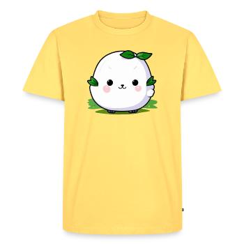 Kawaii Plant Cuddle Mascot - Men's Premium Organic T-Shirt - sky yellow - Front - AI Model Male 185 dark (185cm)