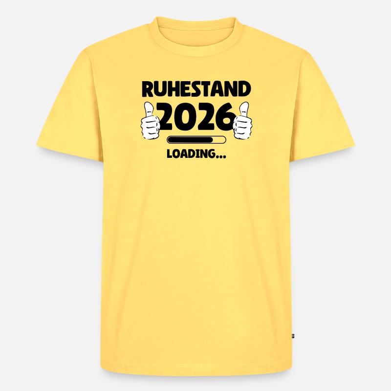 Ruhestand 2026 Loading - Männer Premium Bio T-Shirt - Pastellgelb