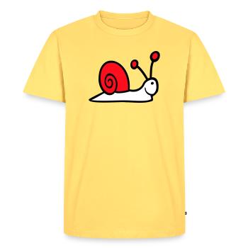 coquille d’escargot mignon mignon heureux cool - T-shirt Premium bio Homme - jaune pastel - Devant - AI Model Male 185 dark (185cm)