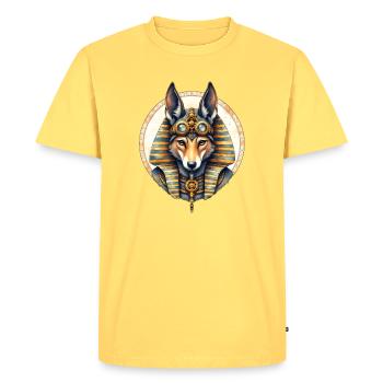Style Steampunk Husky égyptien - T-shirt Premium bio Homme - jaune pastel - Devant - AI Model Male 185 dark (185cm)