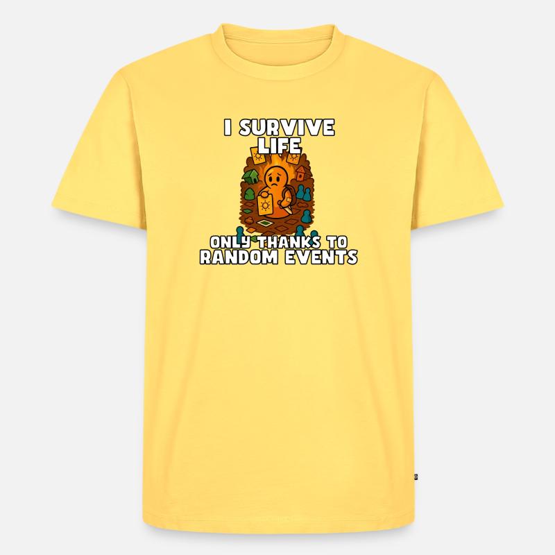 Das Leben durch zufällige Ereignisse überleben - Männer Premium Bio T-Shirt - Pastellgelb